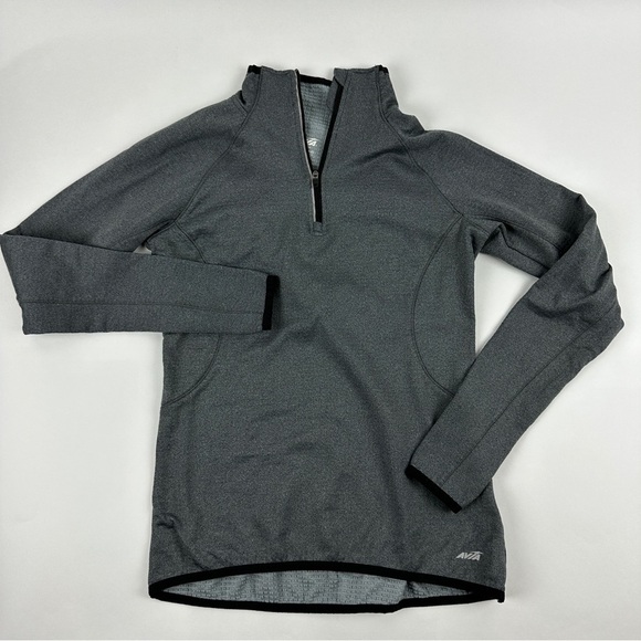 Avia Pullover Shirt Womens XS 0-2 Gray Quarter Zip Thumb Holes - Picture 1 of 10